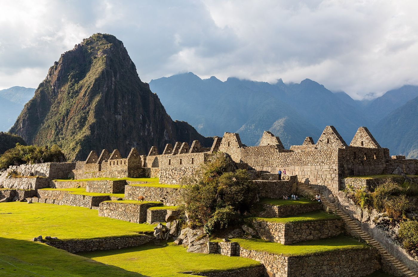 Huayna Picchu rising above the lower sector of the citadel